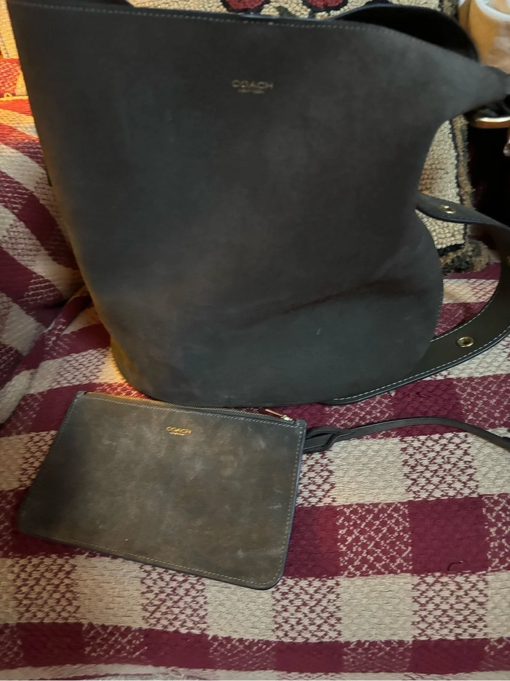 Coach Bleecker olive green bag smoking home